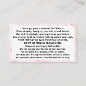 Lashes Aftercare Instructions Card Visitekaartje (Achterkant)