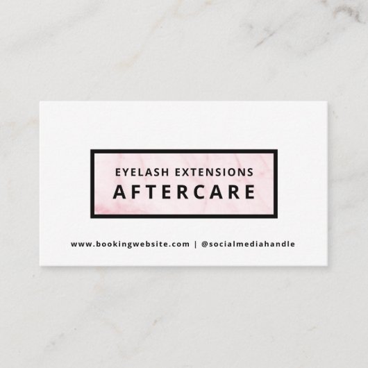Lashes Aftercare Instructions Card Visitekaartje (Voorkant)