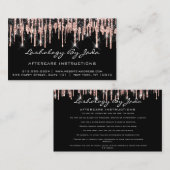 Lashes Aftercare Instructions Roos Drips Jada Visitekaartje (Voorkant / Achterkant)