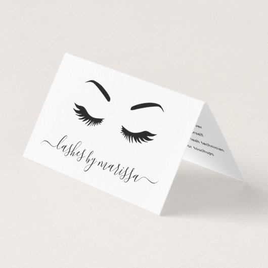 Lashes Aftercare Minimalist Black and White Visitekaartje (Voorkant)