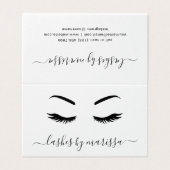 Lashes Aftercare Minimalist Black and White Visitekaartje (Buitenkant ongevouwen)
