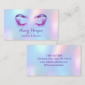 lashes and brows holographic unicorn rainbow visitekaartje (Voorkant / Achterkant)