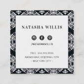 LASHES AND BROWS modern minimalistisch stijlvol zw Vierkante Visitekaartje (Achterkant)