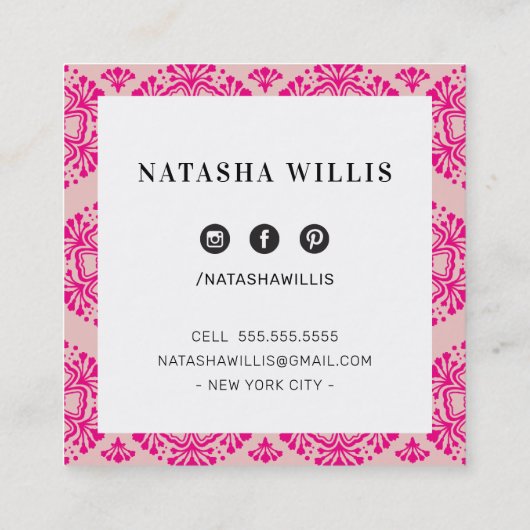 LASHES AND BROWS moderne minimalistische hollywood Vierkante Visitekaartje (Achterkant)