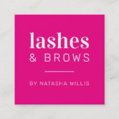 LASHES AND BROWS moderne minimalistische hollywood Vierkante Visitekaartje (Voorkant)