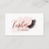 Lashes artiest visitekaartje in goudkleur van roos (Voorkant)