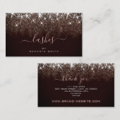Lashes Artist Elegant Luminous Roos Gold Glitter Visitekaartje (Voorkant / Achterkant)