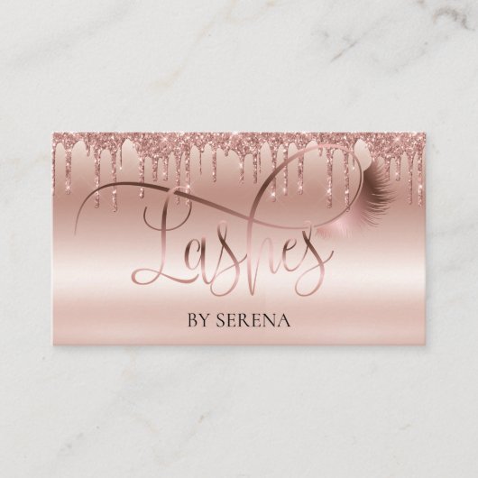 Lashes Beauty Make-up Girl Lash Dripping Gold Visitekaartje (Voorkant)