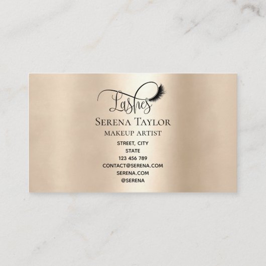 Lashes Beauty Make-up Girl Lash Gold Foil Visitekaartje (Achterkant)