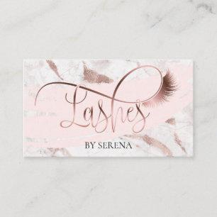 Lashes Beauty Make-up Girl Lash Marble Roos Gold Visitekaartje