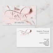 Lashes Beauty Make-up Girl Lash Marble Roos Gold Visitekaartje (Voorkant / Achterkant)