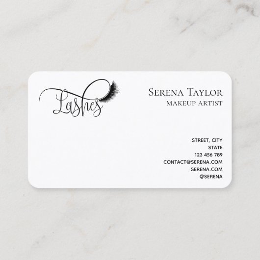 Lashes Beauty Makeup Artiest Waterverf Art Busines Visitekaartje (Achterkant)