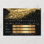 Lashes Beauty Makeup Certificate Gift Gold Black (Voorkant)