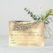 Lashes Beauty Makeup Certificate Gift Gold Metalic (Staand voorkant)