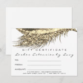 Lashes Beauty Makeup Certificate Gift Gold White (Voorkant / Achterkant)