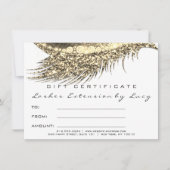 Lashes Beauty Makeup Certificate Gift Gold White (Voorkant)