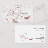 Lashes Beauty Makeup Girl Lash Extension Marble Visitekaartje (Voorkant / Achterkant)