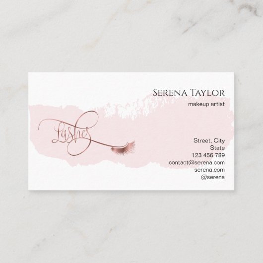 Lashes Beauty Makeup Girl Lash Extension Marble Visitekaartje (Achterkant)
