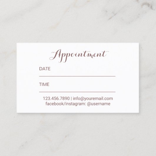 Lashes Beauty Salon Elegant Floral Appointment Afsprakenkaartje (Achterkant)