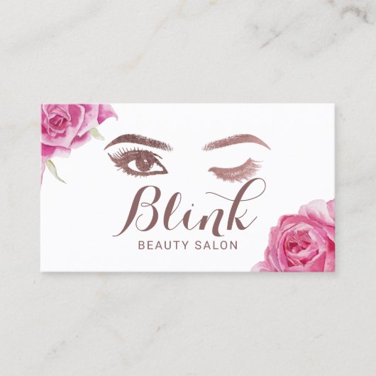 Lashes Beauty Salon Elegant Floral Appointment Afsprakenkaartje (Voorkant)
