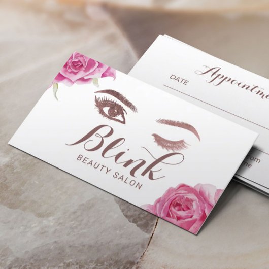 Lashes Beauty Salon Elegant Floral Appointment Afsprakenkaartje