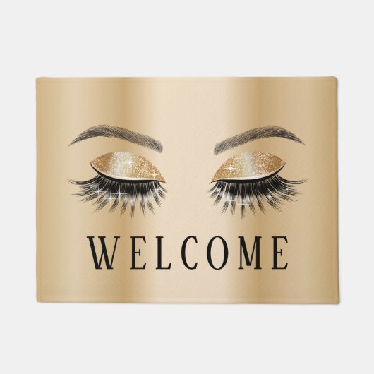Lashes Beauty Salon Modern Gold Welkom Deurmat (Voorkant)