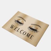 Lashes Beauty Salon Modern Gold Welkom Deurmat (Schuin)