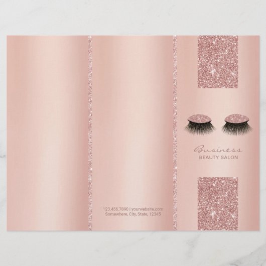 Lashes Beauty Salon Roos Gold Tri-Fold Bruchures