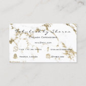 Lashes, Beauty Snapchat, Instagram Gold Marble Visitekaartje (Achterkant)