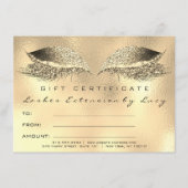 Lashes Beauty Studio Makeup Certificate Gift Gold (Voorkant)