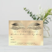 Lashes Beauty Studio Makeup Certificate Gift Gold (Staand voorkant)