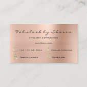 Lashes, Beauty Studio, Snapchat, Instagram Roze FB Visitekaartje (Achterkant)