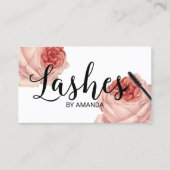 Lashes Black Script  Floral Lash Extension Visitekaartje (Voorkant)