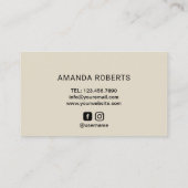 Lashes Black Script Ivory Floral Lash Extension Visitekaartje (Achterkant)