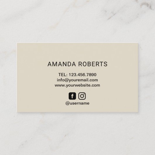 Lashes Black Script Ivory Floral Lash Extension Visitekaartje (Achterkant)