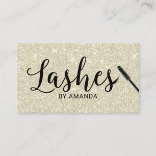Lashes Black Script Shimmer Ivory Lash Extension Visitekaartje