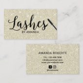 Lashes Black Script Shimmer Ivory Lash Extension Visitekaartje (Voorkant / Achterkant)