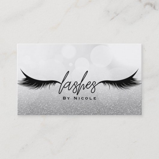 Lashes Black Wimpers Extensions Make-up Glamour Visitekaartje (Voorkant)