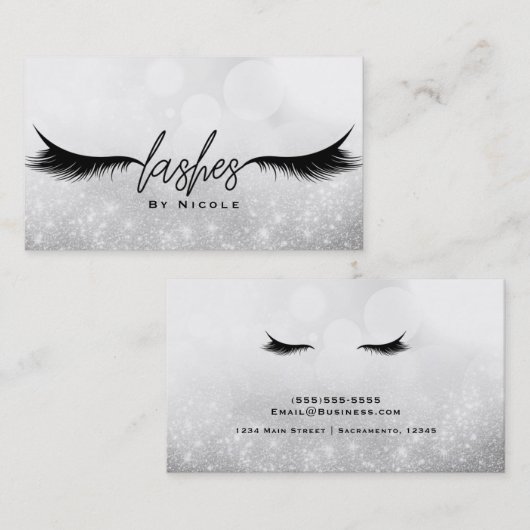 Lashes Black Wimpers Extensions Make-up Sparkle Visitekaartje (Voorkant / Achterkant)