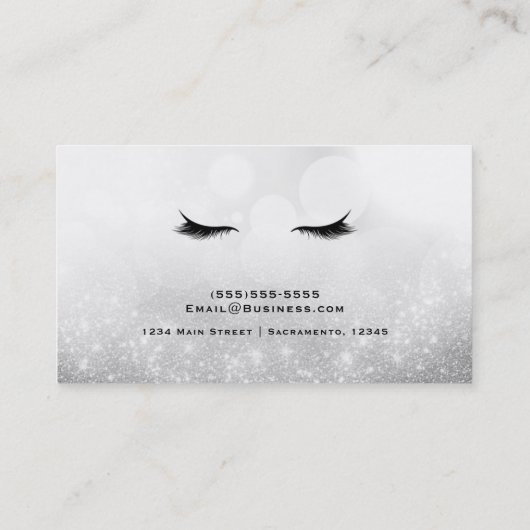 Lashes Black Wimpers Extensions Make-up Sparkle Visitekaartje (Achterkant)