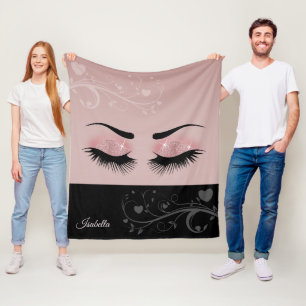  Lashes - Blush Fleece Deken