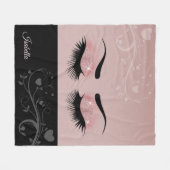 Lashes - Blush Fleece Deken (Voorkant (Horizontaal))