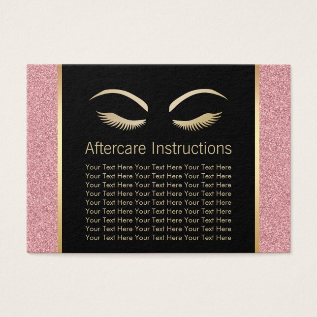 Lashes & Brow Makeup Artist Nazorg Instructies Visitekaartje (Voorkant)