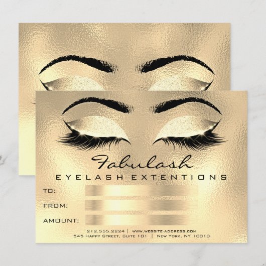 Lashes Browns Gold Makeup Artist Certificate Gift (Voorkant / Achterkant)