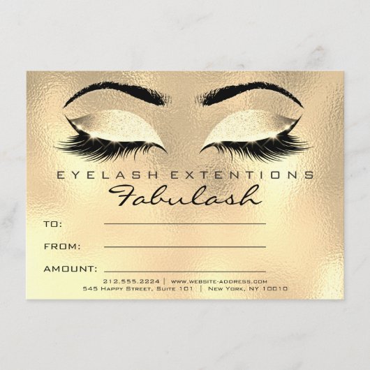 Lashes Browns Waxing Makeup Certificate Gift SPA (Voorkant)