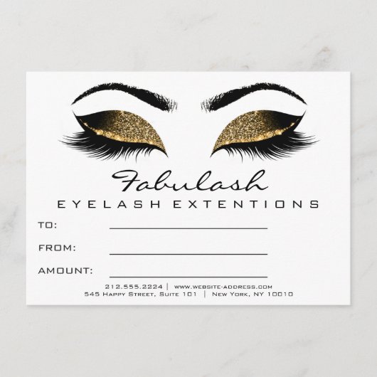 Lashes Browns White Makeup Artist Certificate Gift (Voorkant)