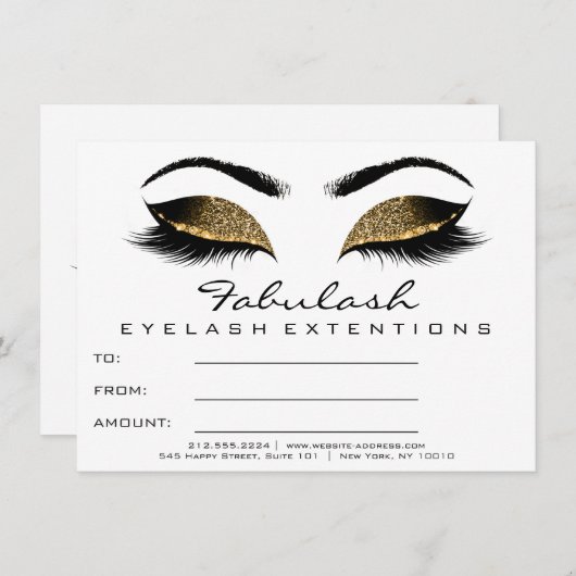 Lashes Browns White Makeup Artist Certificate Gift (Voorkant / Achterkant)