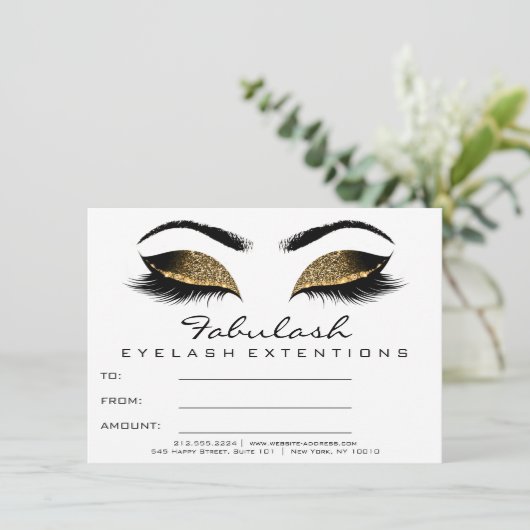 Lashes Browns White Makeup Artist Certificate Gift (Staand voorkant)