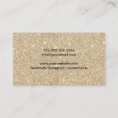 Lashes Brows Beauty Salon Black & Gold Glitter  Visitekaartje (Achterkant)