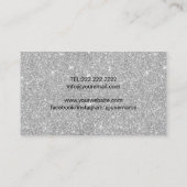 Lashes Brows Beauty Salon Black & Silver Glitter Visitekaartje (Achterkant)